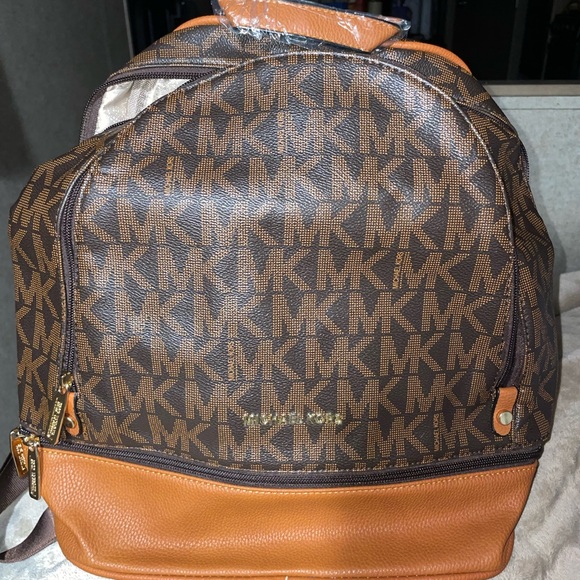 Michael Kors Brown & Tan MK Signature Backpack